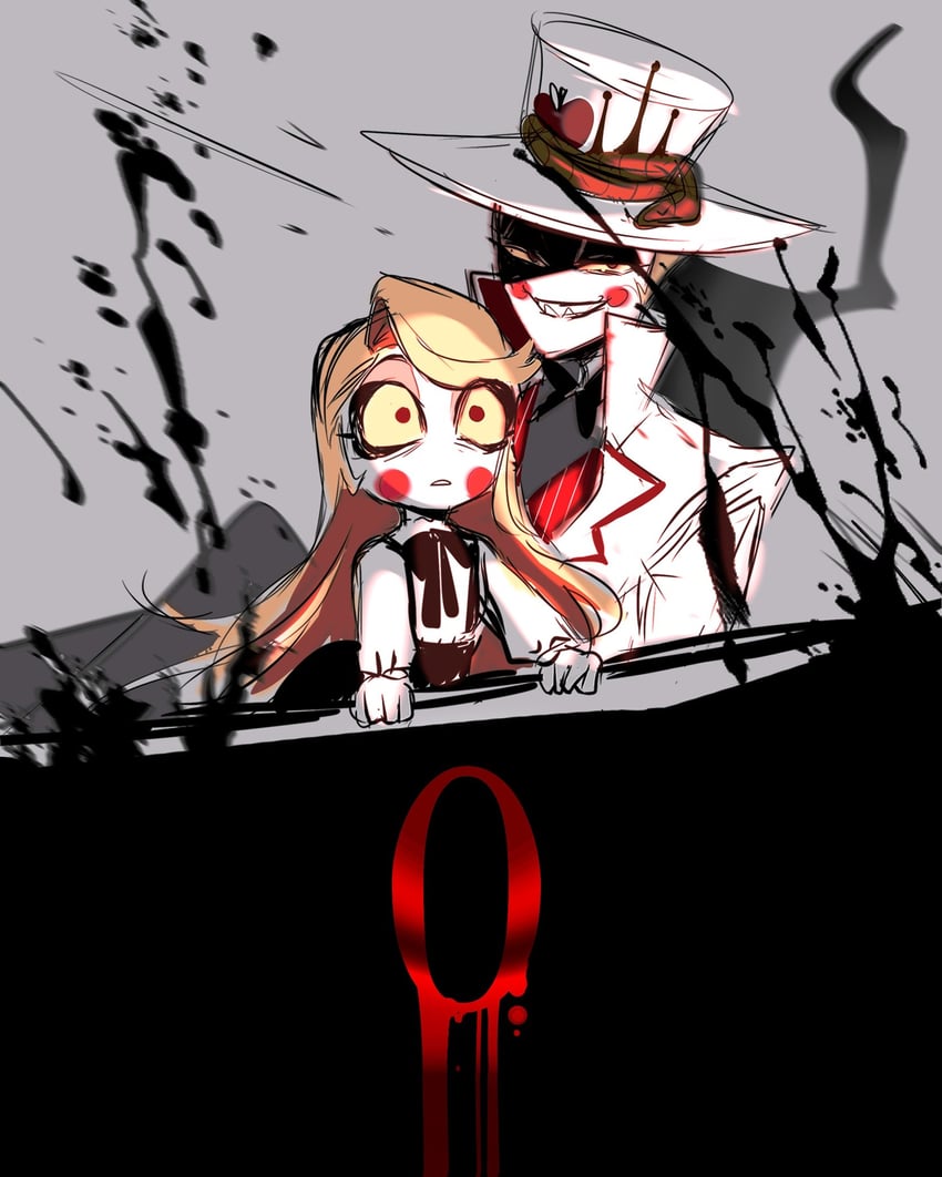 lucifer morningstar and charlie morningstar (hazbin hotel) drawn by oc0oc00occ