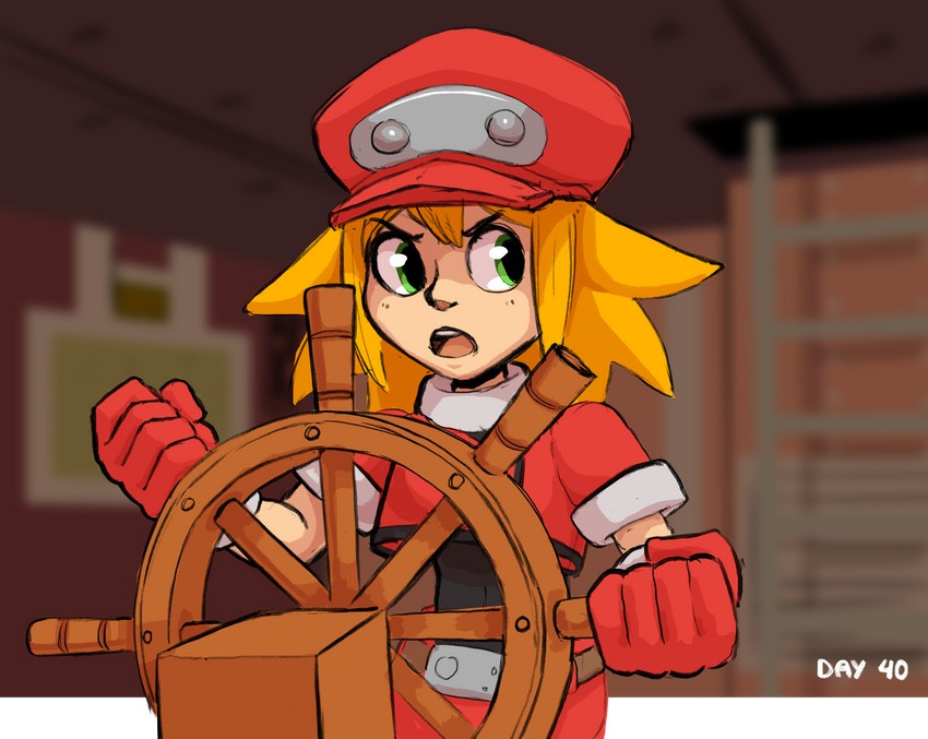 roll caskett (mega man and 1 more) drawn by siebe_wierdsma