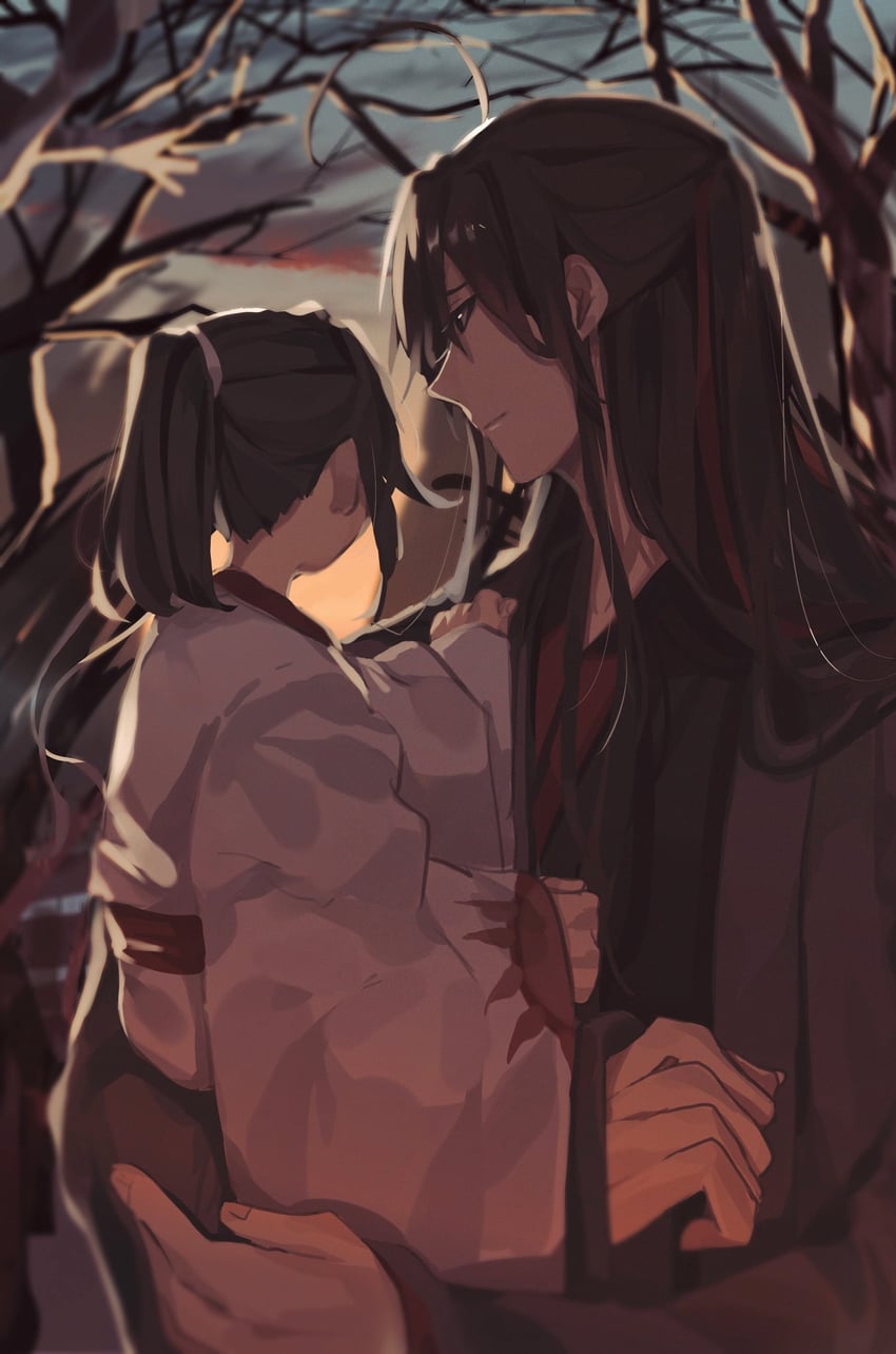 wei wuxian and lan sizhui (modao zushi) drawn by karanosora