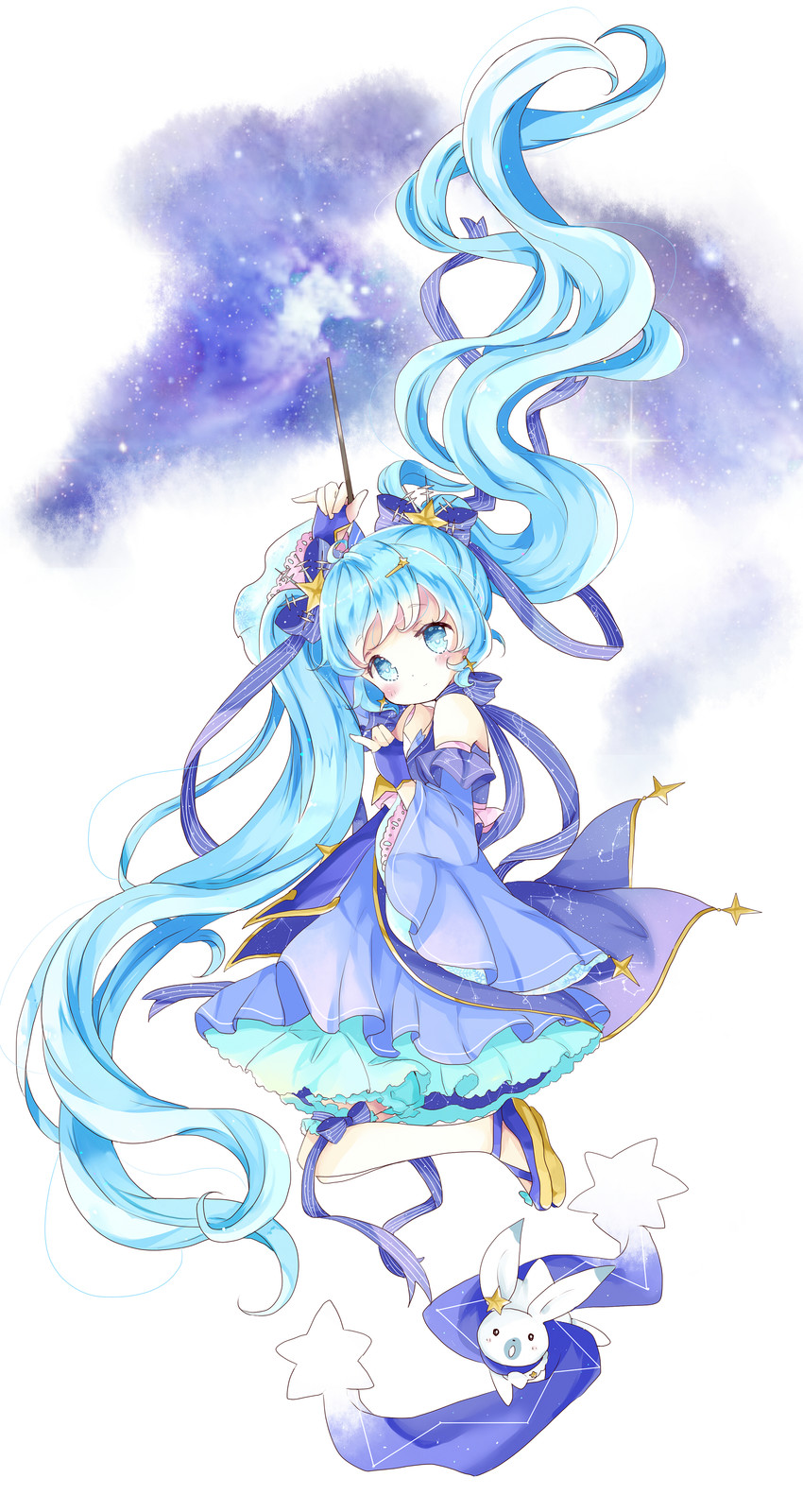 hatsune miku, yuki miku, and rabbit yukine (vocaloid) drawn by tsukiyo_(skymint)