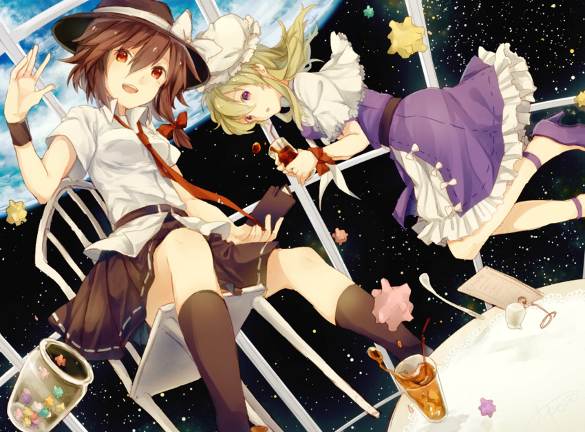 usami renko and maribel hearn (touhou) drawn by gensou_aporo