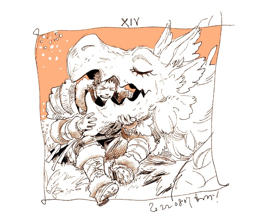 ardbert hylfyst and seto (final fantasy and 1 more) drawn by kotteri