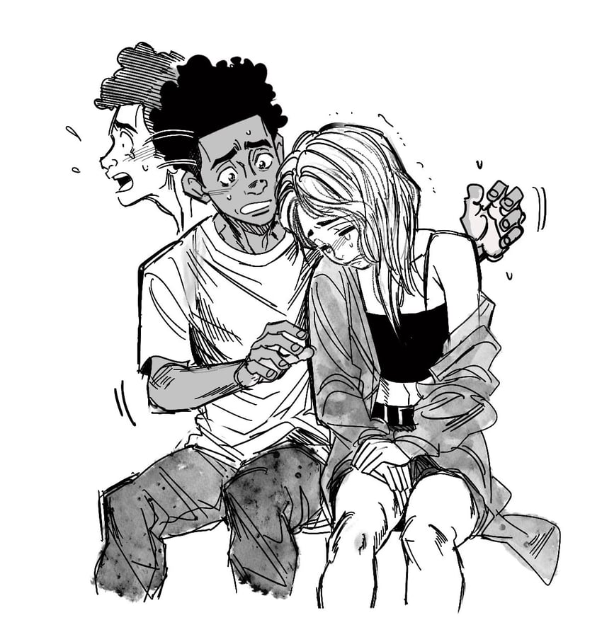 gwen stacy and miles morales (marvel and 3 more) drawn by jungyun99