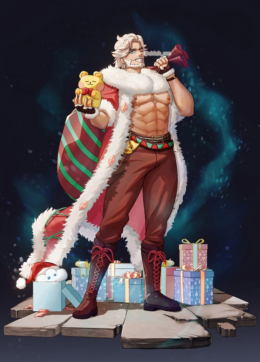 eggnog cookie, giant yellow bear jelly, and merry hat (cookie run and 1 more) drawn by ninomiya_reisui_(chieh_ren)