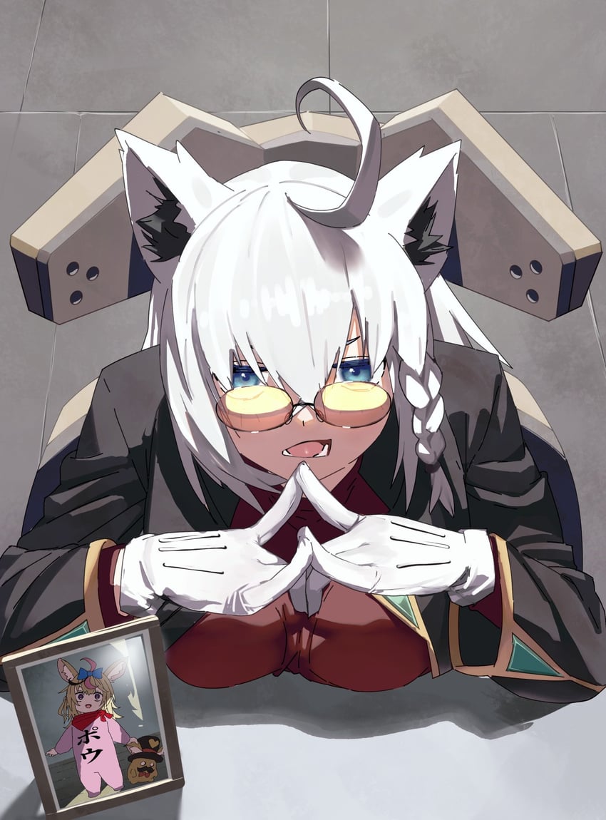 shirakami fubuki, omaru polka, ikari gendou, and zain (hololive and 1 more) drawn by uzuradobin