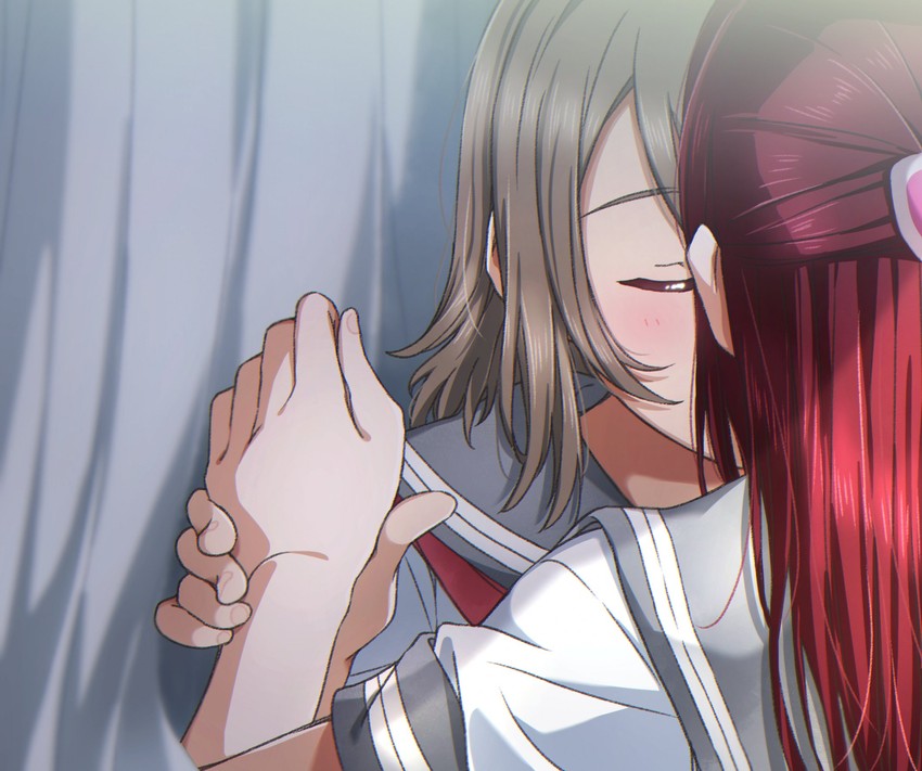 watanabe you and sakurauchi riko (love live! and 1 more) drawn by yuchi_(salmon-1000)