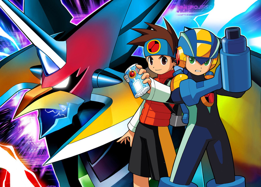 megaman.exe, lan hikari, and falzar (mega man and 2 more)