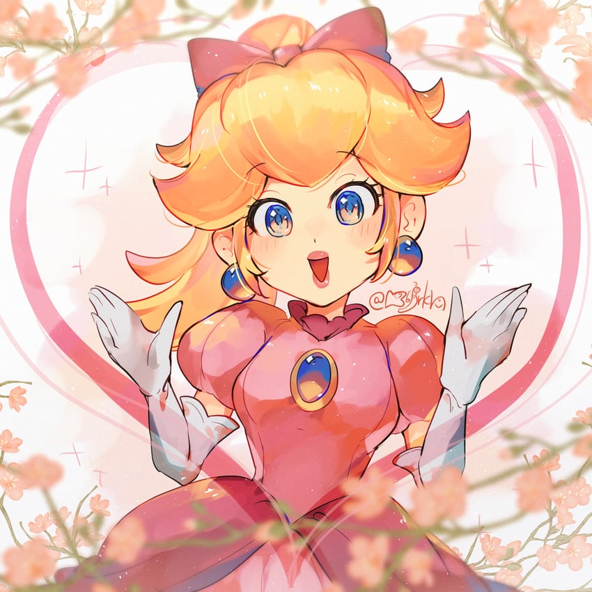 princess peach (mario and 1 more) drawn by hanaon
