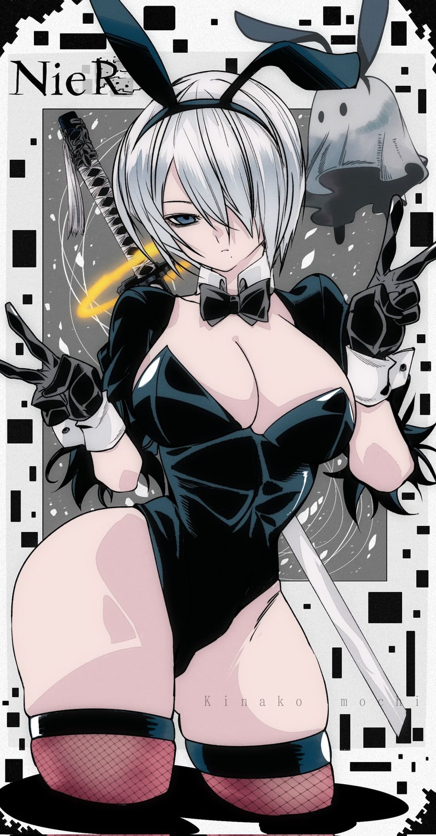 2b (nier and 1 more) drawn by kinakomochi_(user_vedc2333)
