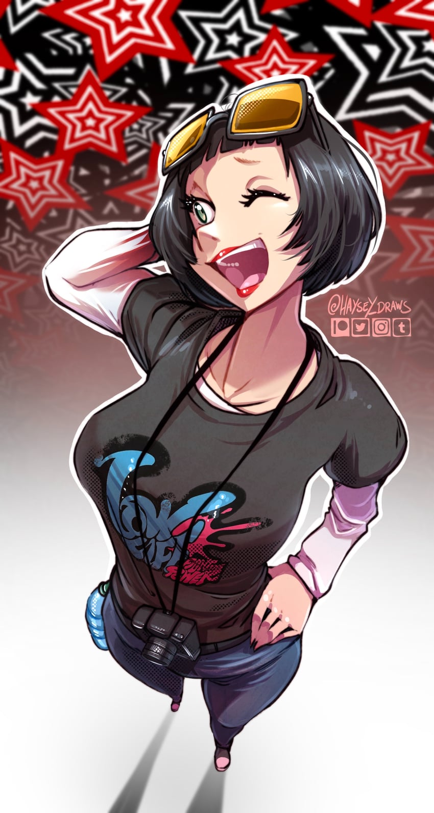 ohya ichiko (persona and 1 more) drawn by haysey