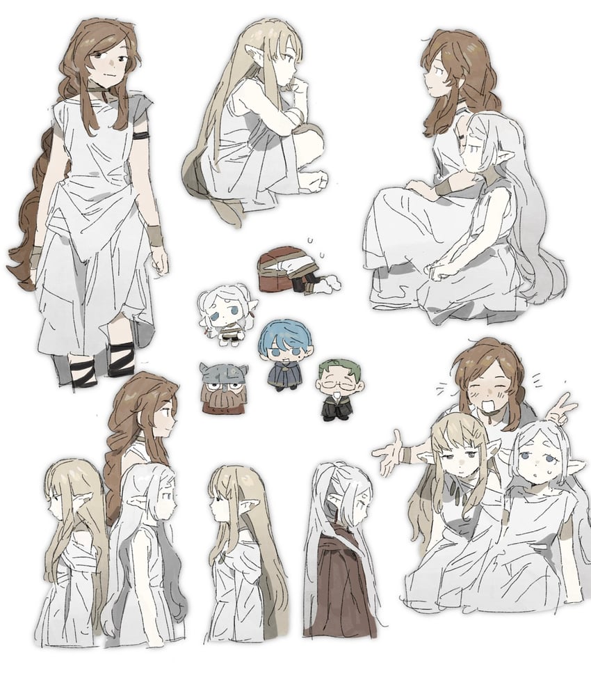 frieren, himmel, serie, eisen, heiter, and 1 more (sousou no frieren) drawn by ma_fu