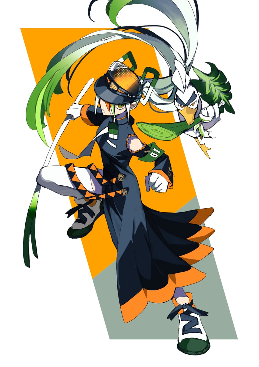 hatsune miku, sirfetch'd, and fighting miku (pokemon and 2 more) drawn by aki_(abblim)