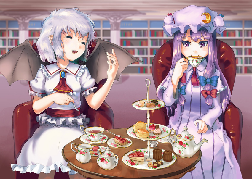 remilia scarlet and patchouli knowledge (touhou) drawn by nuwara_eliya