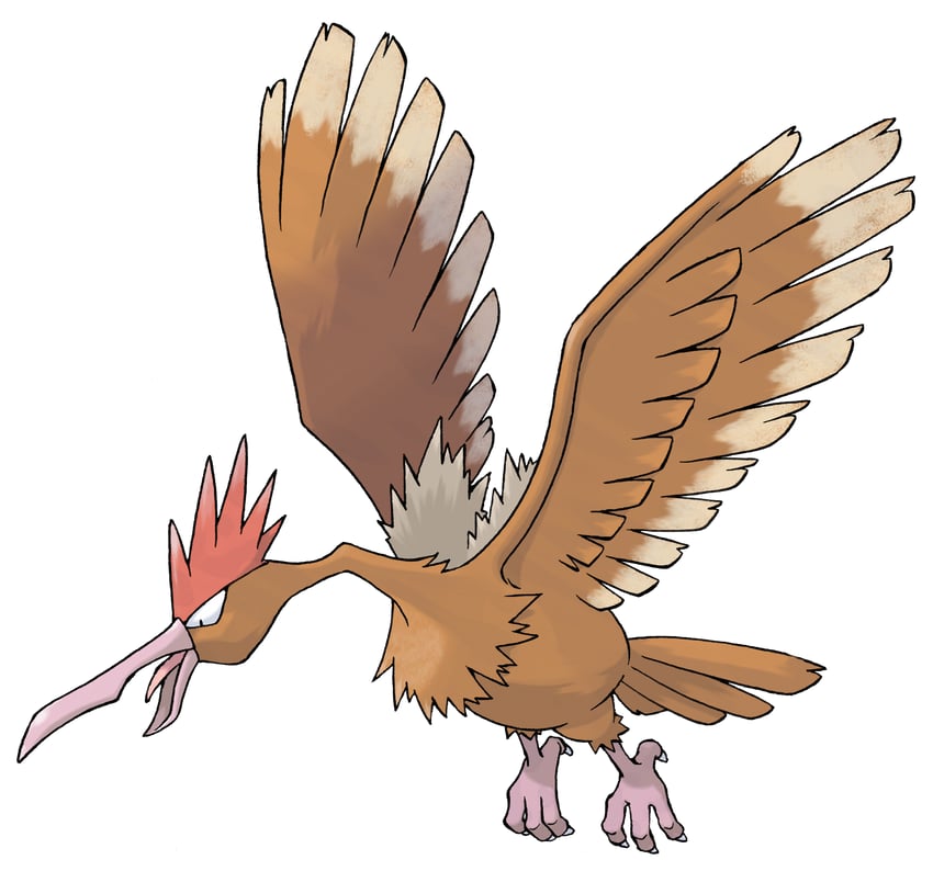 fearow (pokemon and 1 more) drawn by sugimori_ken