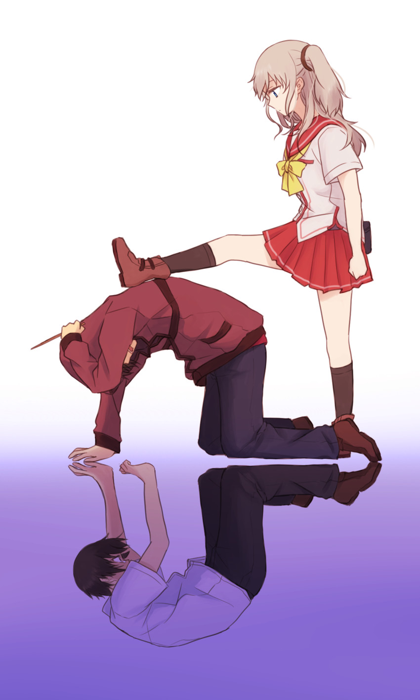 tomori nao and otosaka yuu (charlotte) drawn by sunohara_(marble0131)