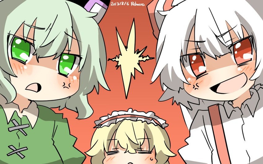 alice margatroid, fujiwara no mokou, and soga no tojiko (touhou) drawn by rebecca_(keinelove)