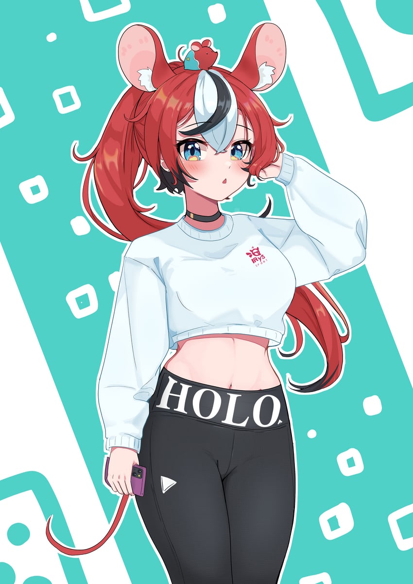 hakos baelz and mr. squeaks (hololive and 1 more) drawn by cafelittle