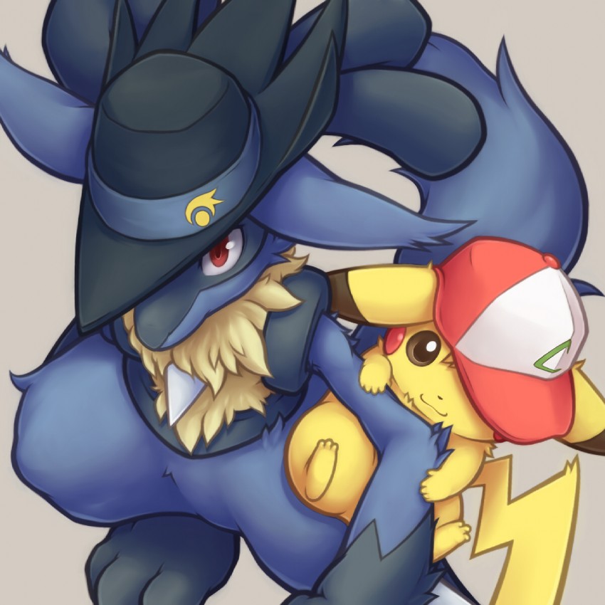 pikachu, ash ketchum, lucario, and sir aaron (pokemon and 2 more) drawn by tsuji