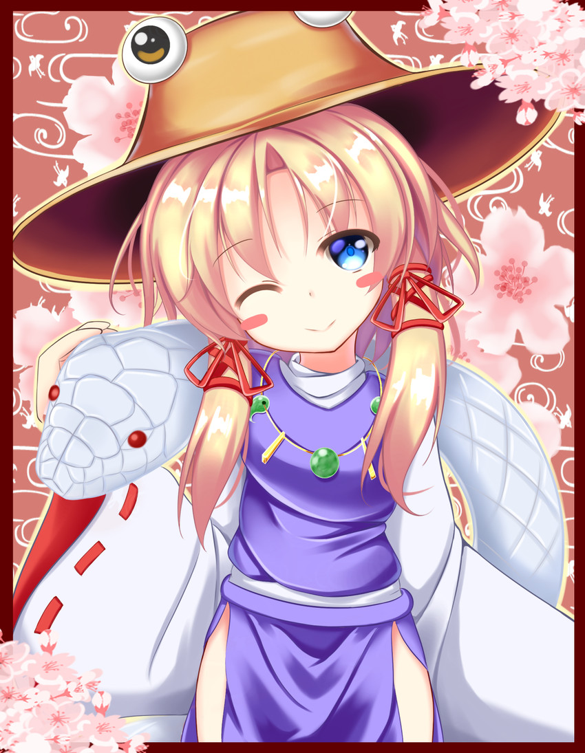 moriya suwako and mishaguji (touhou) drawn by unory