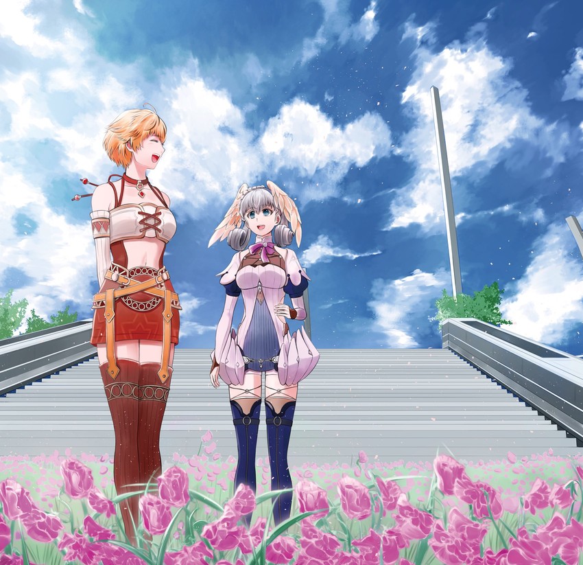 melia antiqua and fiora (xenoblade chronicles and 2 more) drawn by mercury_xeno