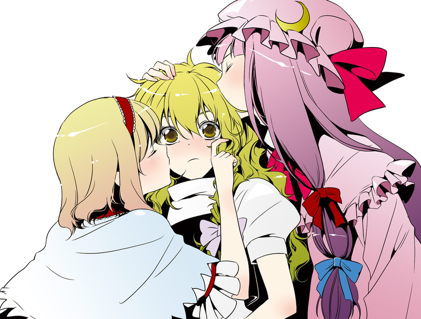 kirisame marisa, alice margatroid, and patchouli knowledge (touhou) drawn by youko_(santarose)