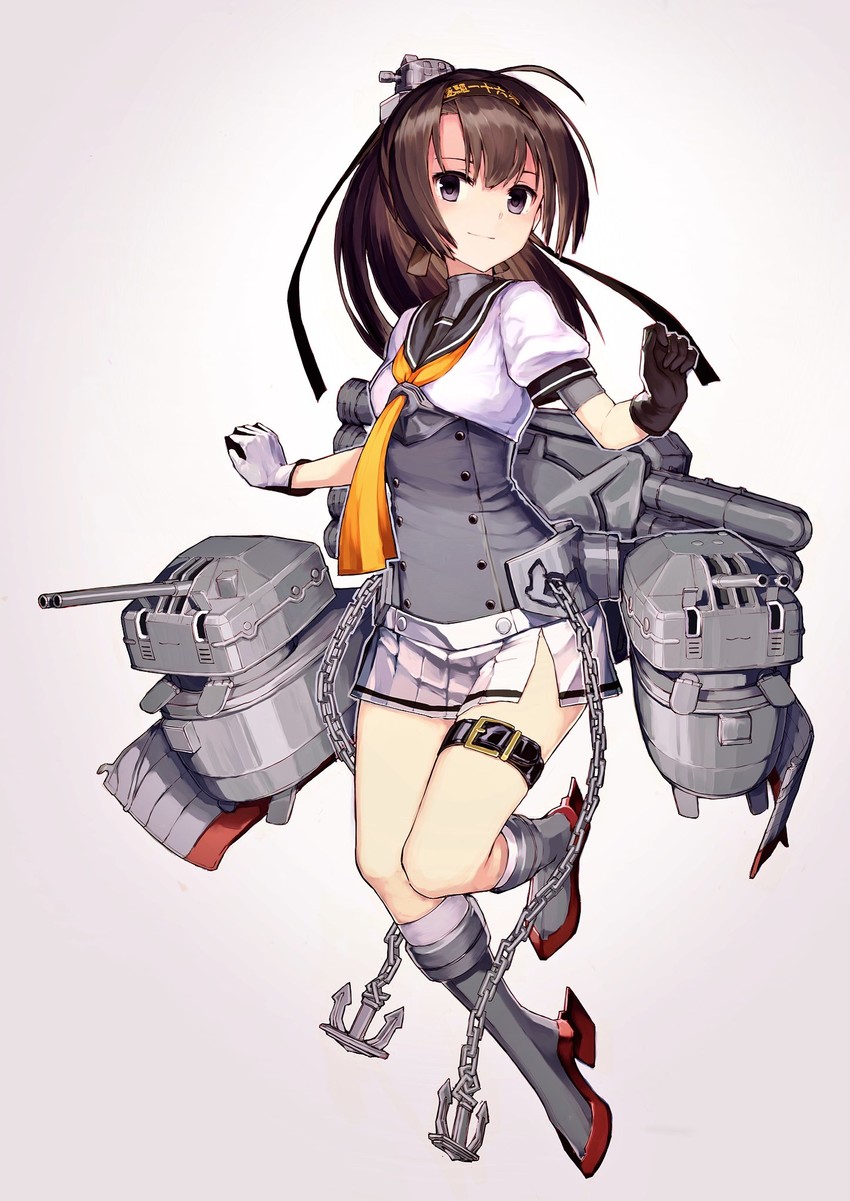 akizuki and chou-10cm-hou-chan (kantai collection) drawn by air_qe