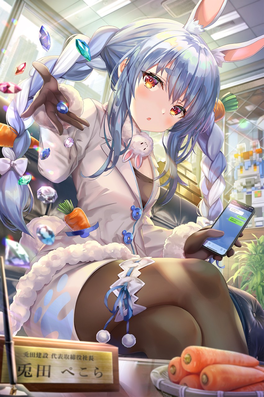 usada pekora and pekodam (hololive) drawn by torino_aqua