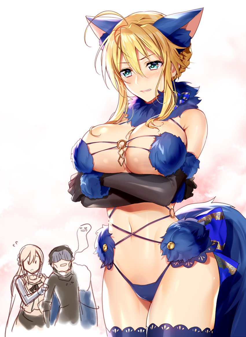artoria pendragon, mash kyrielight, bedivere, and agravain (fate and 1 more) drawn by murakami_yuichi