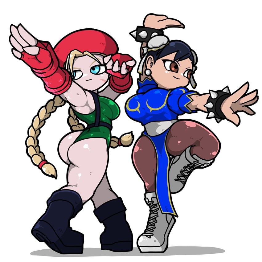 chun-li and cammy white (street fighter) drawn by name_omoitukan2