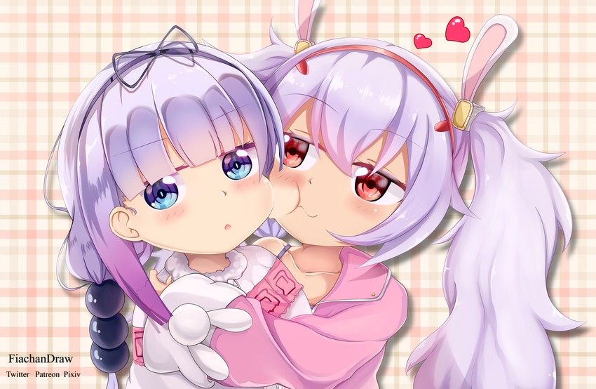 kanna kamui, laffey, and naganawa maria (azur lane and 1 more) drawn by fiachan_(kenzen)