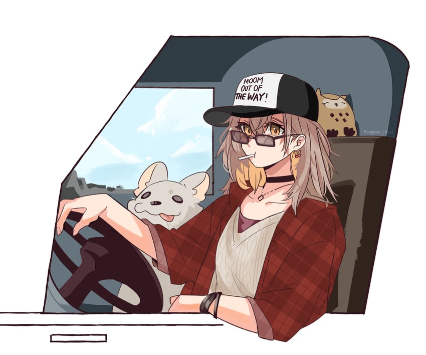 nanashi mumei, hootsie, and animal (hololive and 1 more) drawn by fongban_illust