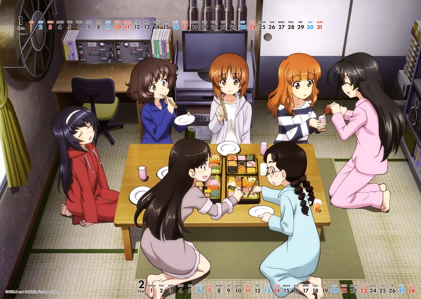 nishizumi miho, akiyama yukari, takebe saori, reizei mako, isuzu hana, and 2 more (girls und panzer)