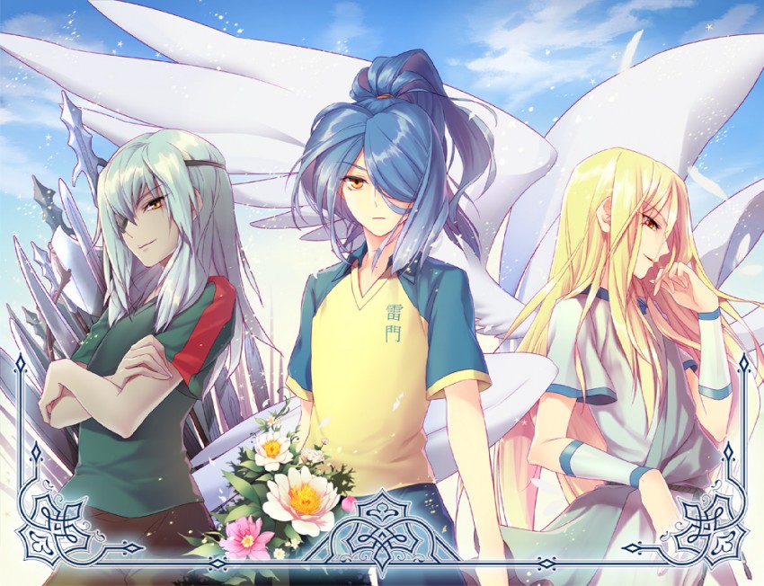 kazemaru ichirouta, afuro terumi, and sakuma jirou (inazuma eleven) drawn by yeruen