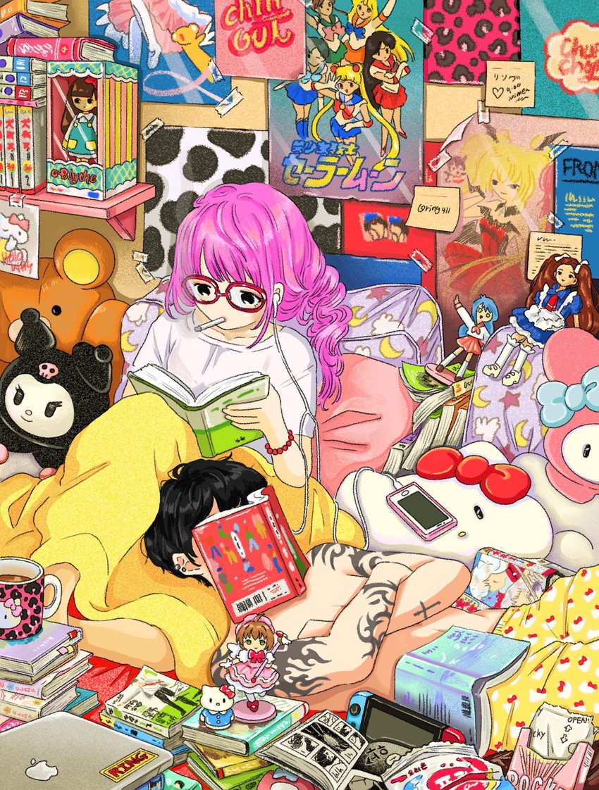 kinomoto sakura, tsukino usagi, izumi konata, sailor moon, mizuno ami, and 19 more (original and 12 more) drawn by ring_411