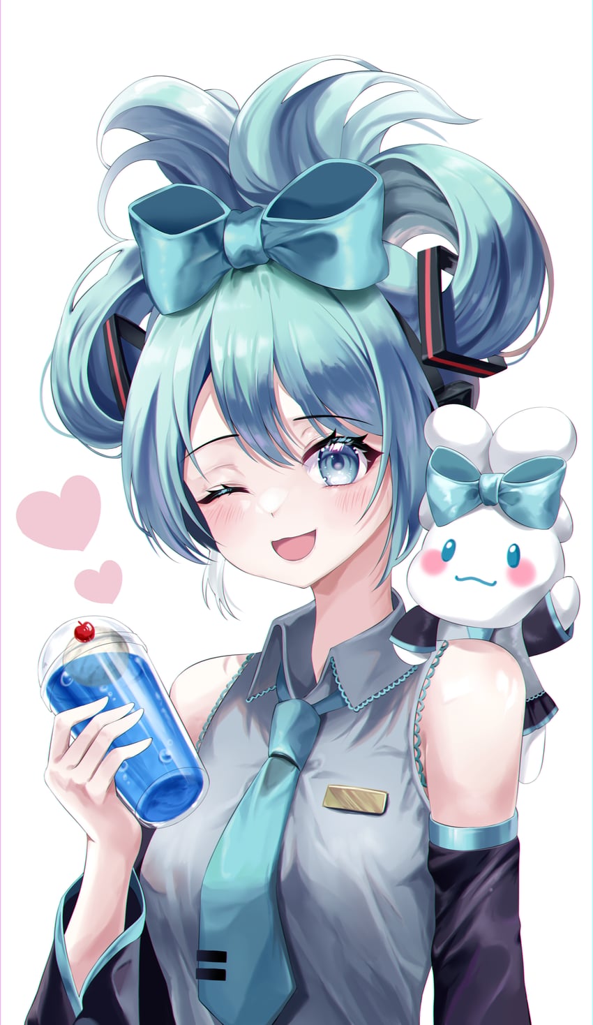 hatsune miku, cinnamoroll, and cinnamiku (vocaloid and 2 more) drawn by suisen_(suisenhwa)