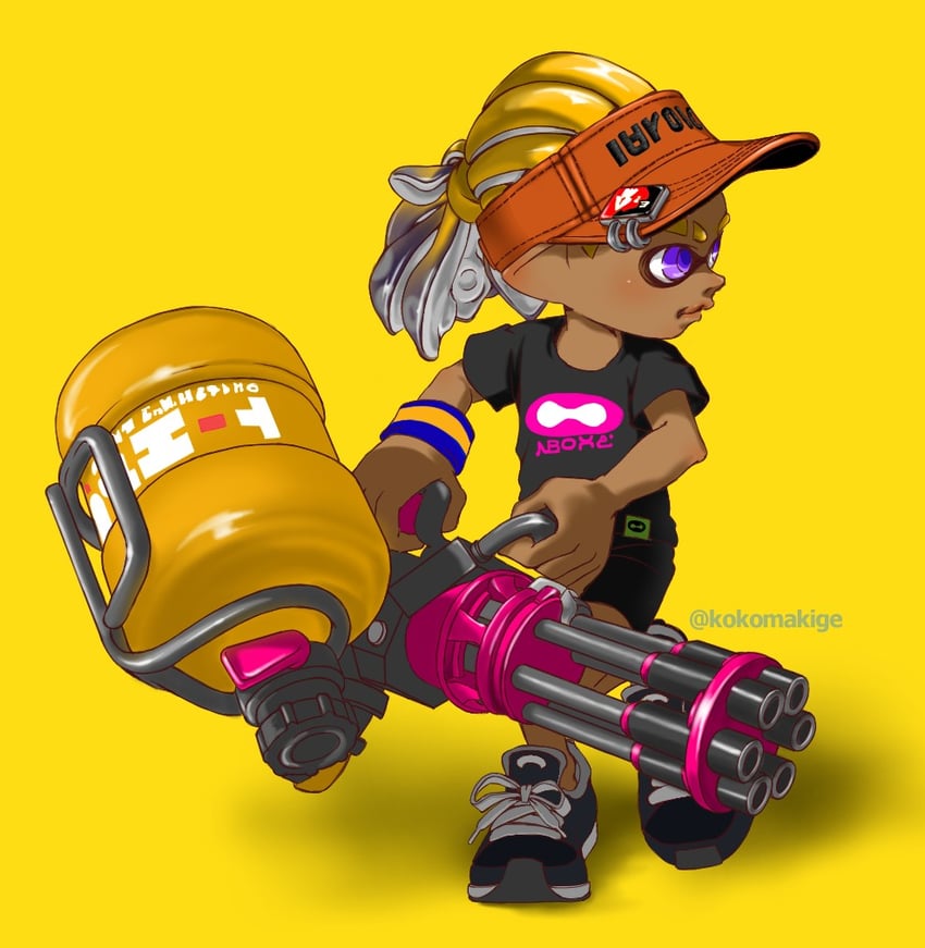 inkling player character and inkling boy (splatoon and 1 more) drawn by moguko