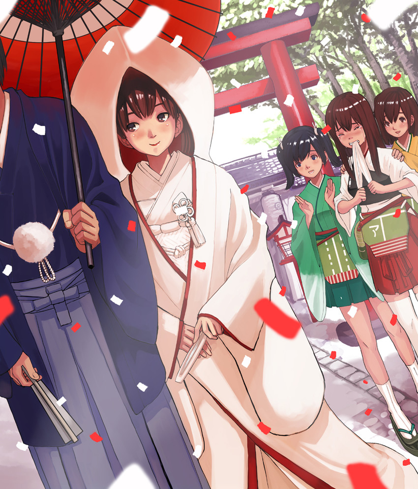 admiral, kaga, akagi, souryuu, and hiryuu (kantai collection) drawn by pontou