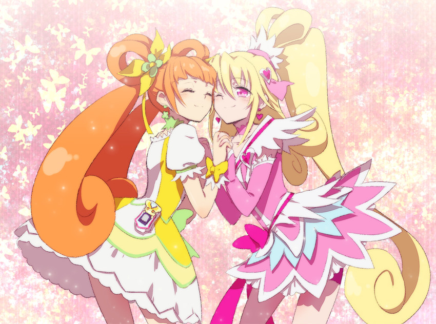 aida mana, yotsuba alice, cure heart, and cure rosetta (precure and 1 more) drawn by liusang