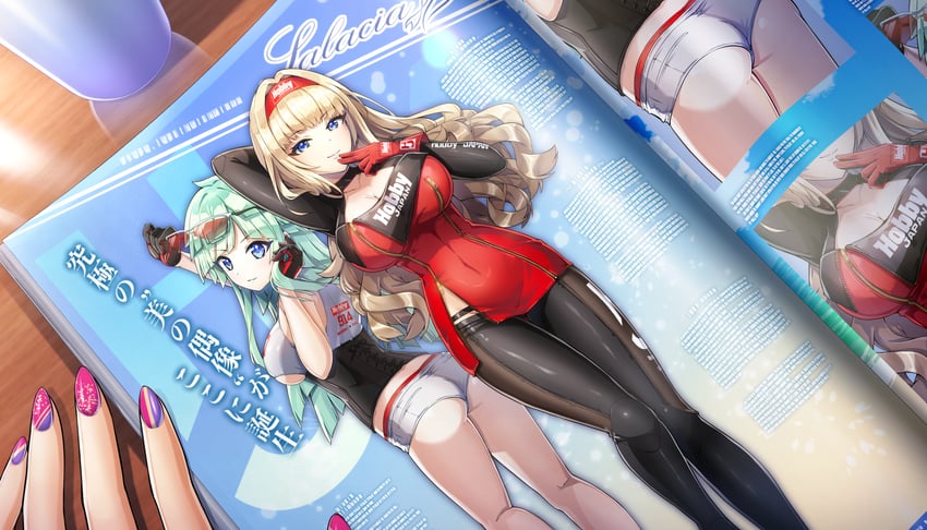 kirahoshi kanna and selena lewis (dolphin wave) drawn by ootomo_takuji