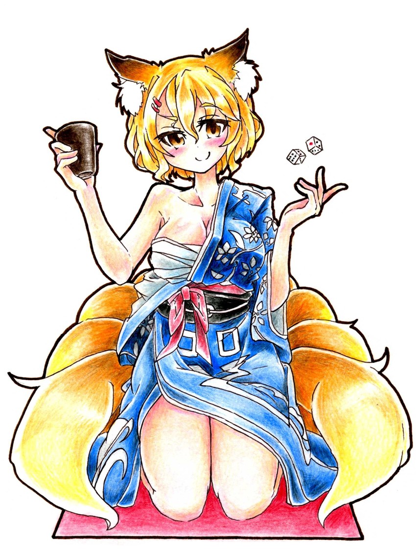 yakumo ran (touhou) drawn by gokuu_(acoloredpencil)
