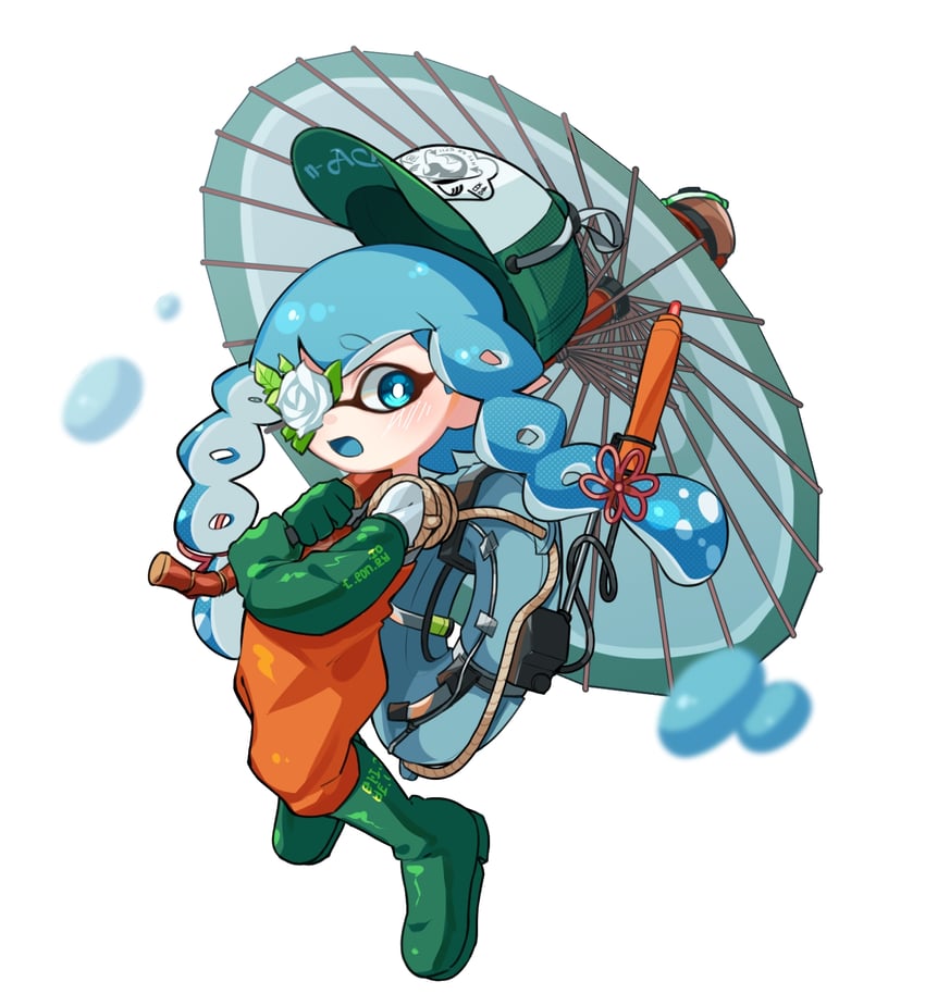 inkling player character and inkling girl (splatoon) drawn by naka_(easygoing_naka)