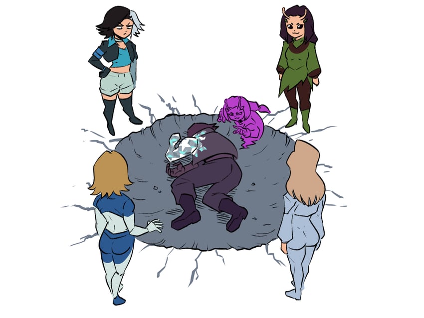 sue storm, bucky barnes, winter soldier, luna snow, dagger, and 1 more (marvel and 6 more) drawn by tina_fate