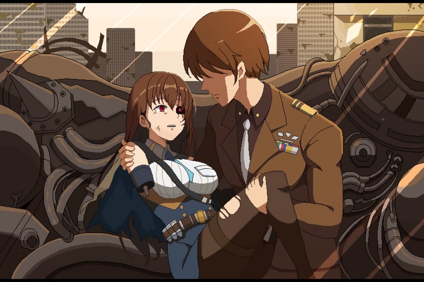 commander and marian (goddess of victory: nikke) drawn by sugiyamasama