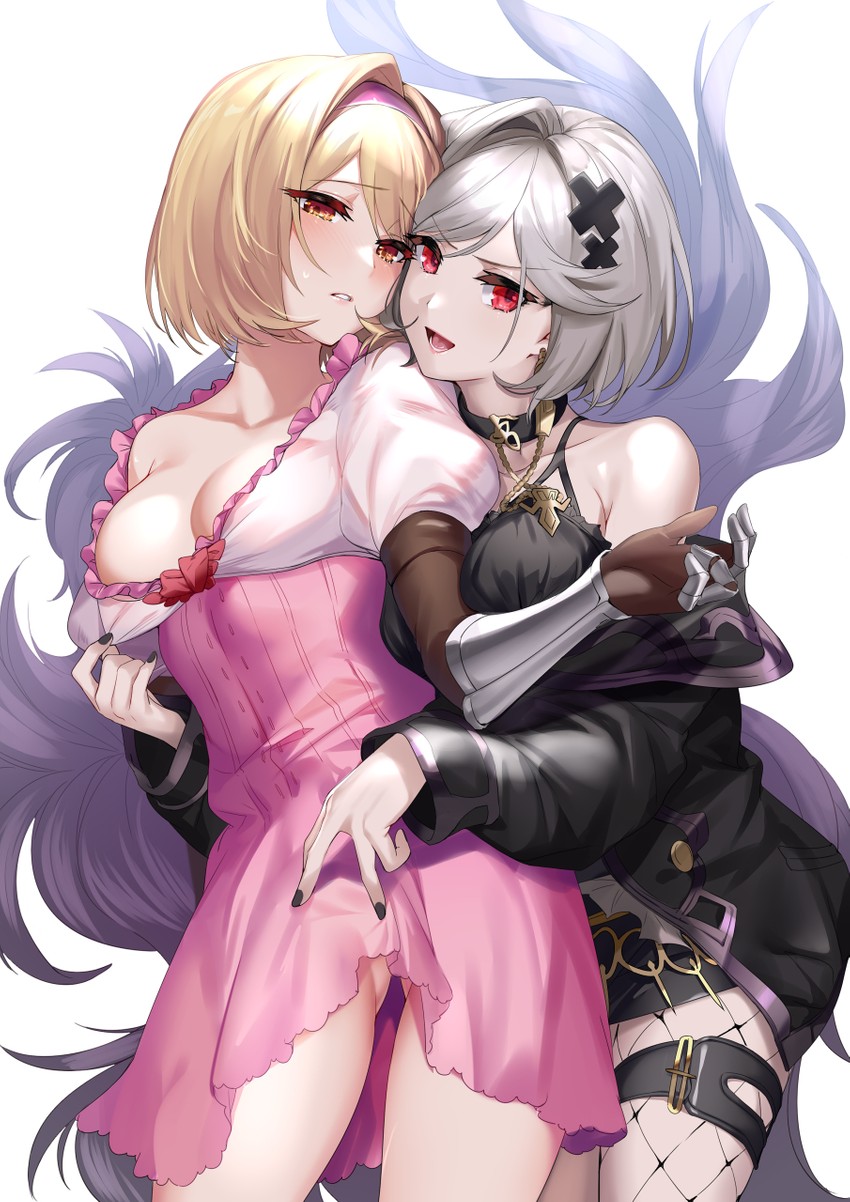 djeeta, fighter, and alter ego malevolent (granblue fantasy) drawn by aki663