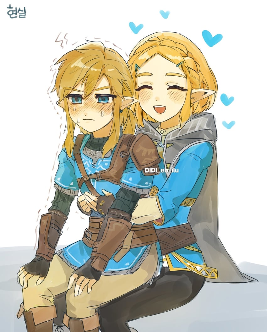 link and princess zelda (the legend of zelda and 1 more) drawn by didi_en_ilu