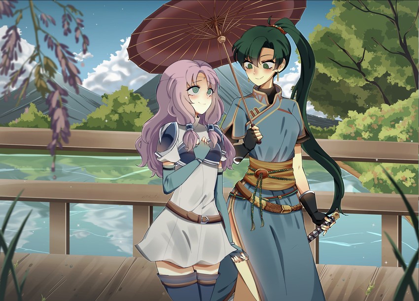 lyn and florina (fire emblem and 1 more) drawn by eine_(eine_dx)