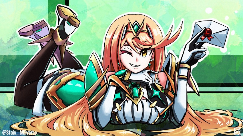 mythra (xenoblade chronicles and 2 more) drawn by stoic_seraphim