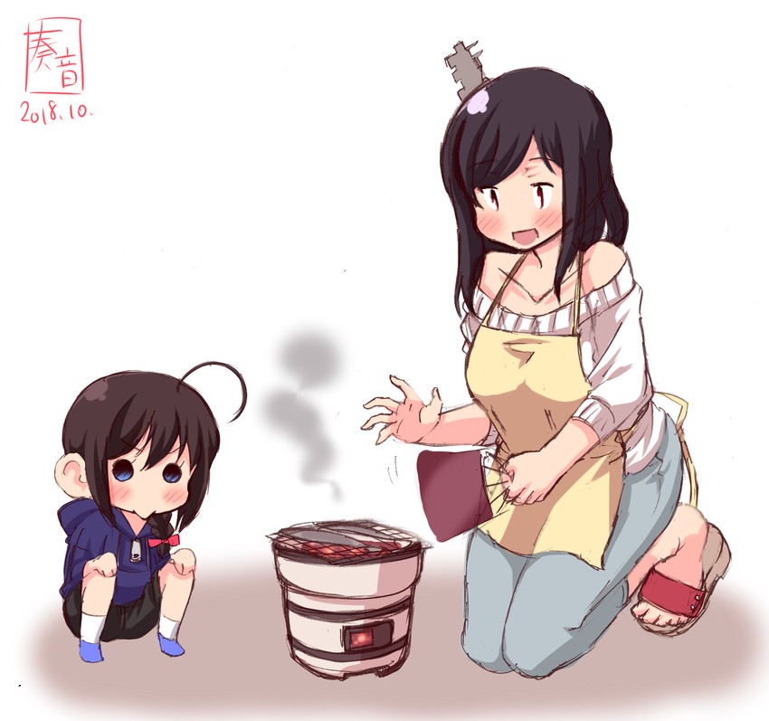 shigure and yamashiro (kantai collection) drawn by kanon_(kurogane_knights)