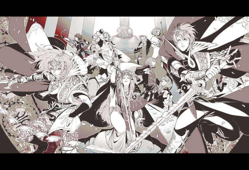female byleth, male byleth, rhea, sothis, flayn, and 7 more (fire emblem and 1 more) drawn by krazehkai