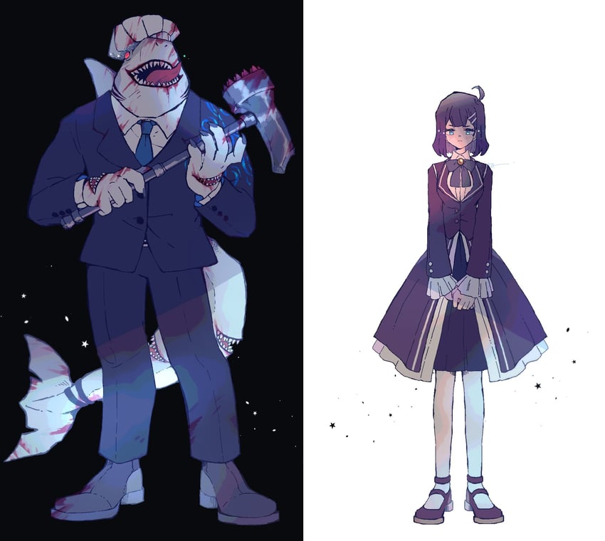 hod and greta (project moon and 1 more) drawn by nito